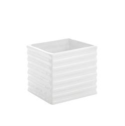 Cubo Ceramica Rigato Bianco h 12 cm l 12x12 cm