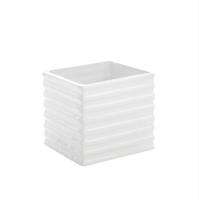 Cubo Ceramica Rigato Bianco h 12 cm l 12x12 cm