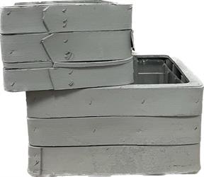 Set 2 Pz Cassetta Quadra Fasce Legno Verde Menta