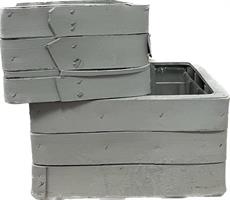 Set 2 Pz Cassetta Quadra Fasce Legno Verde Menta