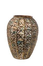 Vaso Metallo Oro h 36.5 cm l 27x27 cm