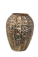 Vaso Metallo Oro h 36.5 cm l 27x27 cm