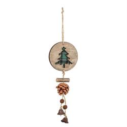 Soggetto Legno Da Appendere C/Pigna E Albero