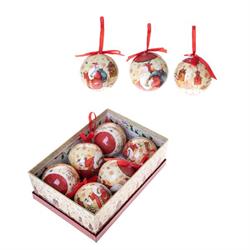 Sfera Plastica Da appendere C/Babbo Natale Ø 7.5 cm Cf 6 Pz