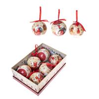 Sfera Plastica Da appendere C/Babbo Natale Ø 7.5 cm Cf 6 Pz