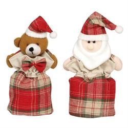Soggetti Assortiti Orso/Babbo Natale h 13 cm