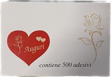 Adesivo Cuore Auguri Rosso h 5 cm l 5.5 cm Cf 500 Pz
