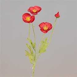Ramo Papavero x 4 Rosso h 59 cm