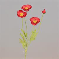 Ramo Papavero x 4 Rosso h 59 cm