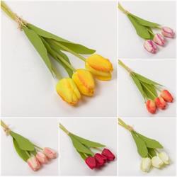 Ramo Tulipani x 3 Assortiti 6 Colori h 32 cm