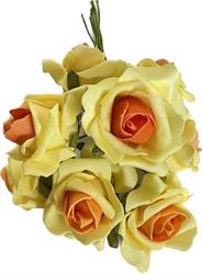 Bouqet Rose x 8 Polifoam Giallo h 25 cm Ø 7 cm