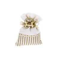 Sacchetto Cotone A Righe e Pizzo h 12 cm l 9 cm