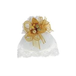 Sacchetto Organza/Pizzo Crema h 15 cm l 12 cm