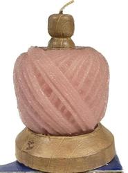 Candela Gomitolo Rosa h 10 cm