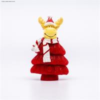 Candela Albero C/Renna Rosso h 15 cm Ø 8 cm