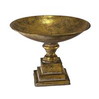 Alzata C/Piedistallo Metallo Oro Antico h 20 cm Ø 27.5 cm