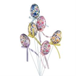 Pick Uovo Rivestito Stoffa Multicolor Ø 6 cm Cf 6 Pz