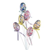 Pick Uovo Rivestito Stoffa Multicolor Ø 6 cm Cf 6 Pz