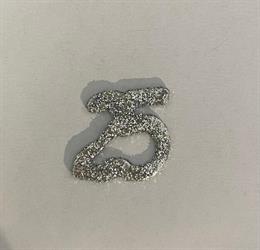 Applicazione Venticinque Glitter Argento h 2.5 cm Cf 10 Pz