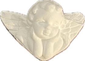 Applicazione Angelo Gesso Bianco Ø 3 cm
