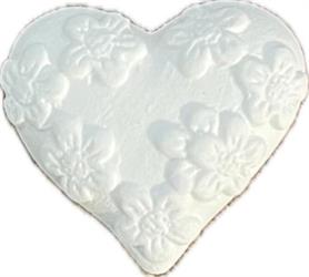Applicazione Cuore Gesso Bianco Ø 3 cm