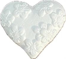 Applicazione Cuore Gesso Bianco Ø 3 cm