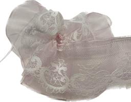 Nastro Pizzo Velo Rosa h 5.5 cm l 10 mt