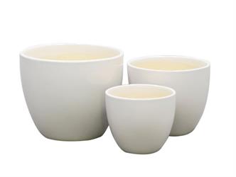 S/3 Caspo' Ceramica Bianco Stondato