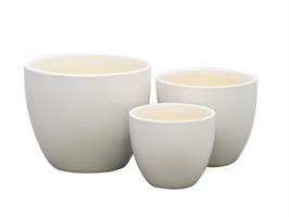 S/3 Caspo' Ceramica Bianco Stondato