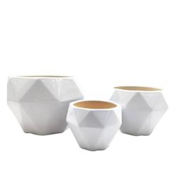 S/3 Caspo' Sfaccettata Bianco