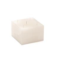 Candela Quadra Rustica Bianco h 10 cm Ø 15 cm
