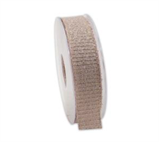 Nastro Tessuto Antwerpen Filo Oro Rosa Antico h 2.5 cm l 20 mt