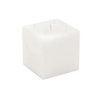 Candela Quadra Rustica Bianco h 15 cm Ø 15 cm
