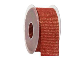 Nastro Tessuto Antwerpen Filo Oro Rosso h 5.5 cm l 15 mt