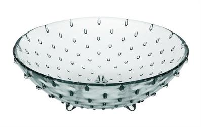 Centrotavola Vetro Puntinato Light Blu h 11.5 cm Ø 40 cm