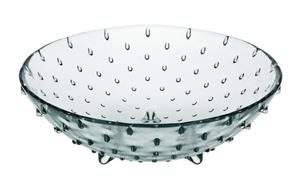 Centrotavola Vetro Puntinato Light Blu h 11.5 cm Ø 40 cm