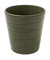 Vaso Ceramica Orchidea Rigato Verde Oliva h 14 cm Ø 13 cm