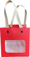 Gift Bag C/Vetrina Rosso h 12 cm Ø 12 cm