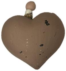 Pendaglio Cuore Legno Rosa Antico h 25 cm Ø 9 cm