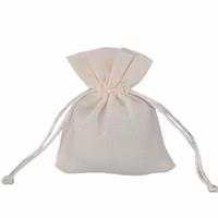 Sacchetto Cotone C/Tirante Bianco h 9 cm l 7 cm