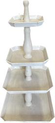Espositore Legno Bianco h 119 cm Ø 56 cm