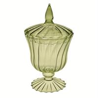 Bomboniera Vetro Verde Oliva h 25 cm Ø 15 cm