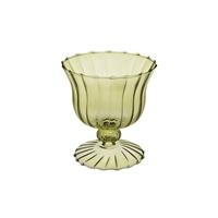 Coppa Vetro Verde Oliva h 14 cm Ø 13 cm