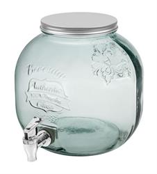 Portabevande Vetro Con Spillatore h 24 cm Ø 23 cm cc 6000