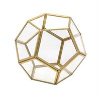 Terrarium Vetro/Metallo Oro h 15 cm Ø 17 cm