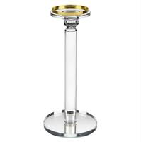 Candeliete Vetro C/Bordo Oro Trasparente h 27 cm Ø 10 cm