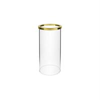 Parafiamma Vetro C/Bordo Oro Trasparente h 15 cm Ø 7 cm