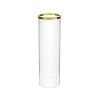Parafiamma Vetro C/Bordo Oro Trasparente h 23 cm Ø 7 cm