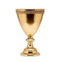 Vaso Metallo Bordo Ricamato Oro h 33 cm Ø 22 cm