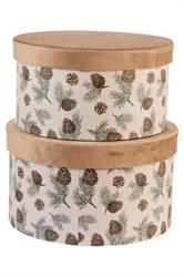 Set/2 Scatole Stampa Pigne h 16/14 cm Ø 28/26 cm